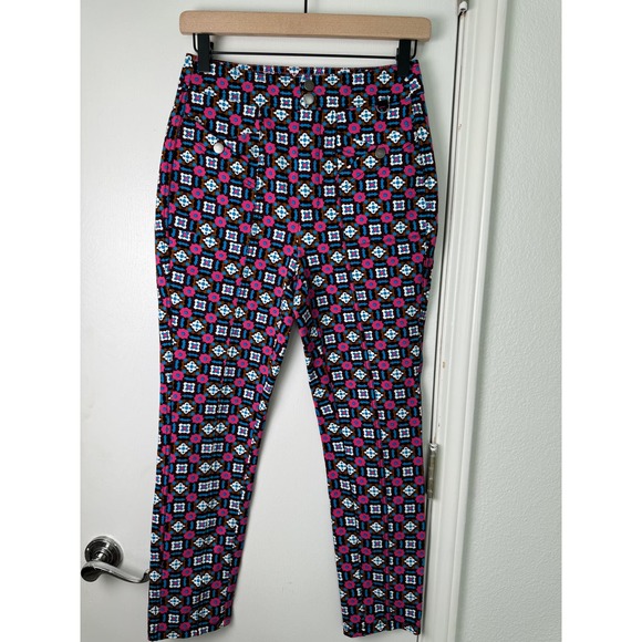 Anthropologie Maeve Slim Ponte Pants in Pink - Picture 7 of 10